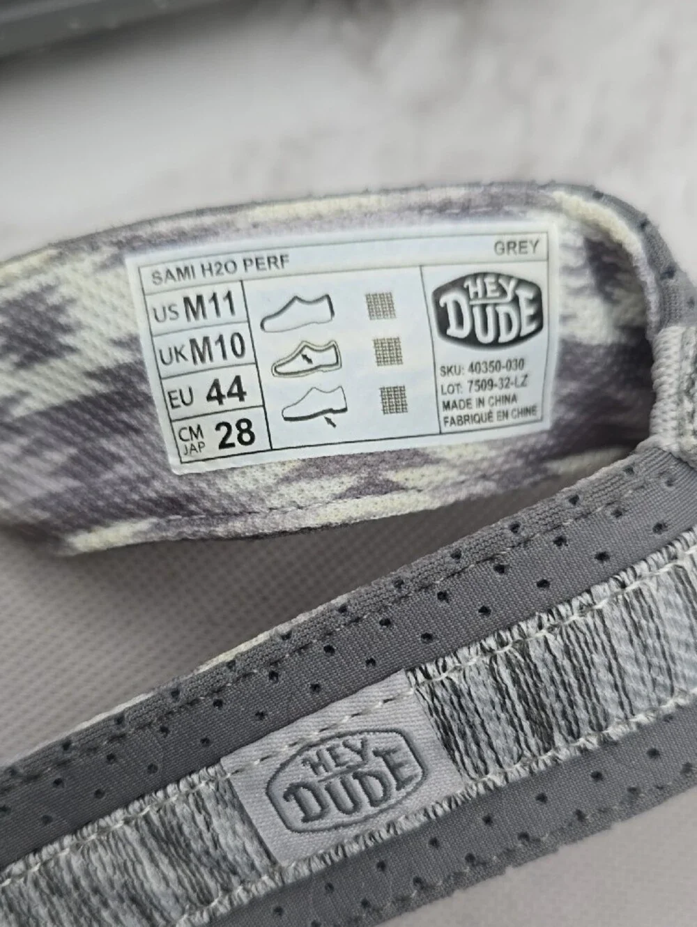 Hey Dude Men's Gray Sami H20 Flip Flops